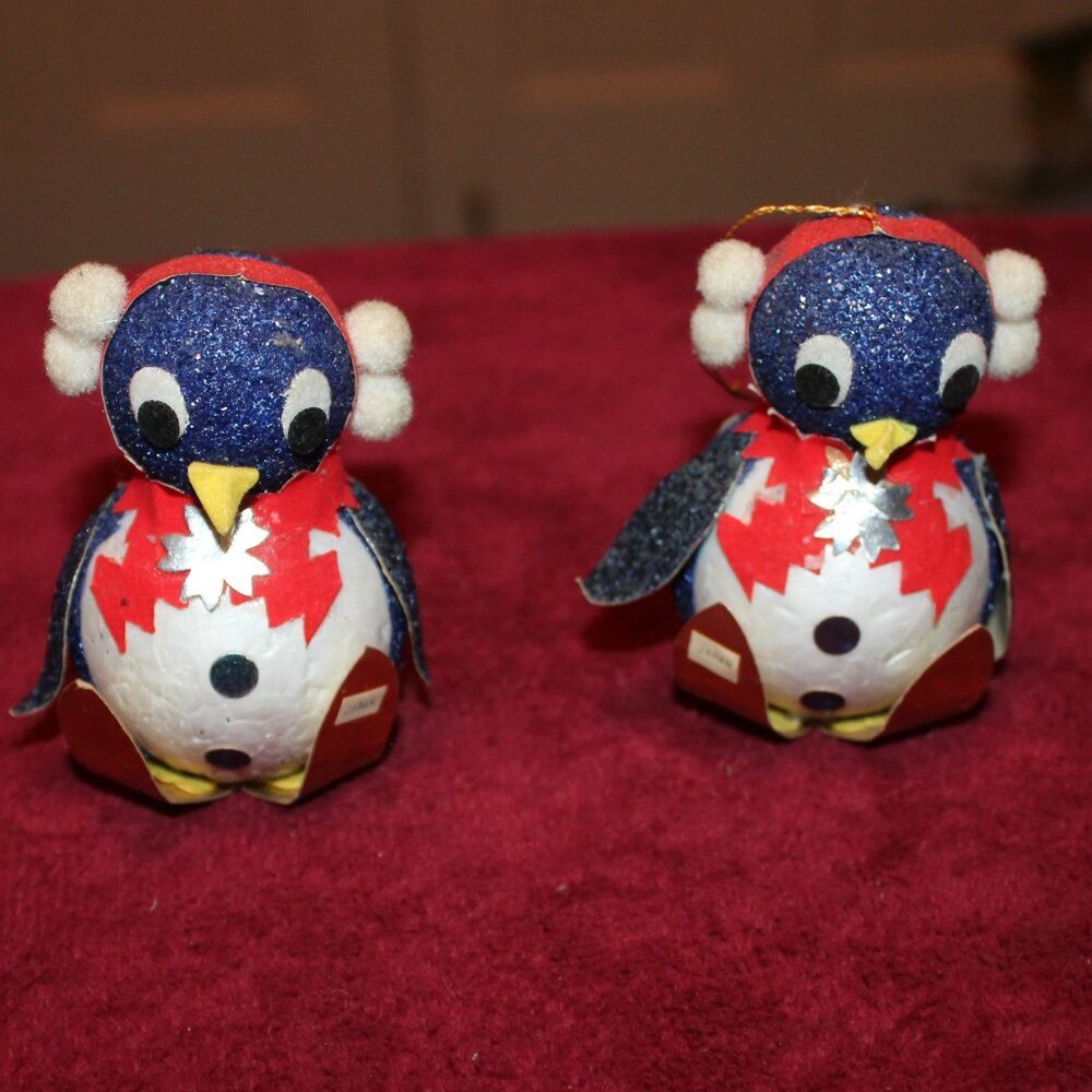 Vintage Penguin Ornaments - Set of 2
